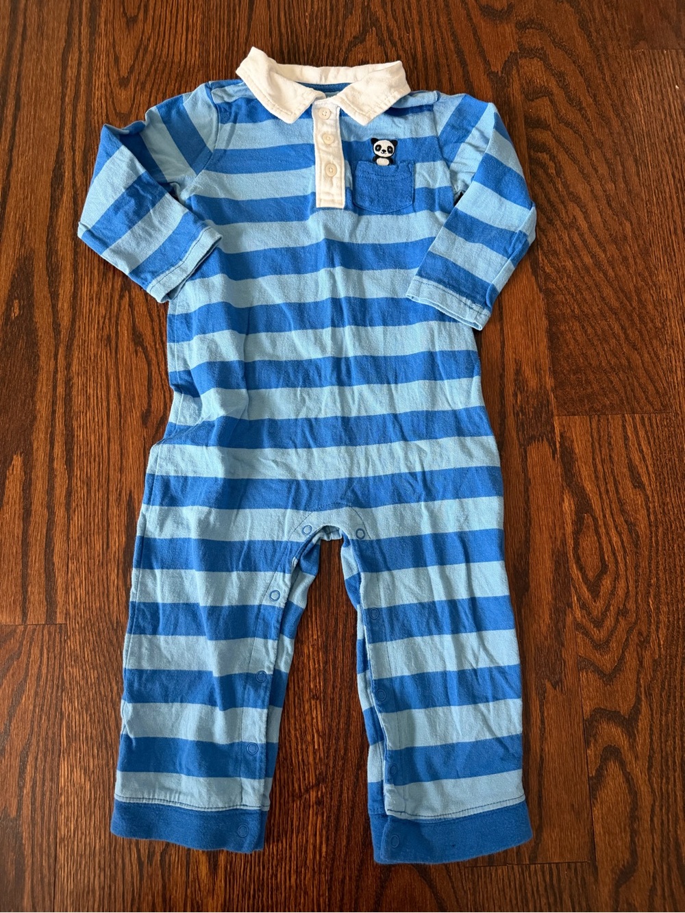 Gymboree Panda Blue Striped Polo One-Piece for Kids